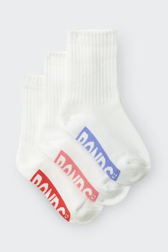Kids Logo Cushioned Crew Socks 3 Pack (Girls White)