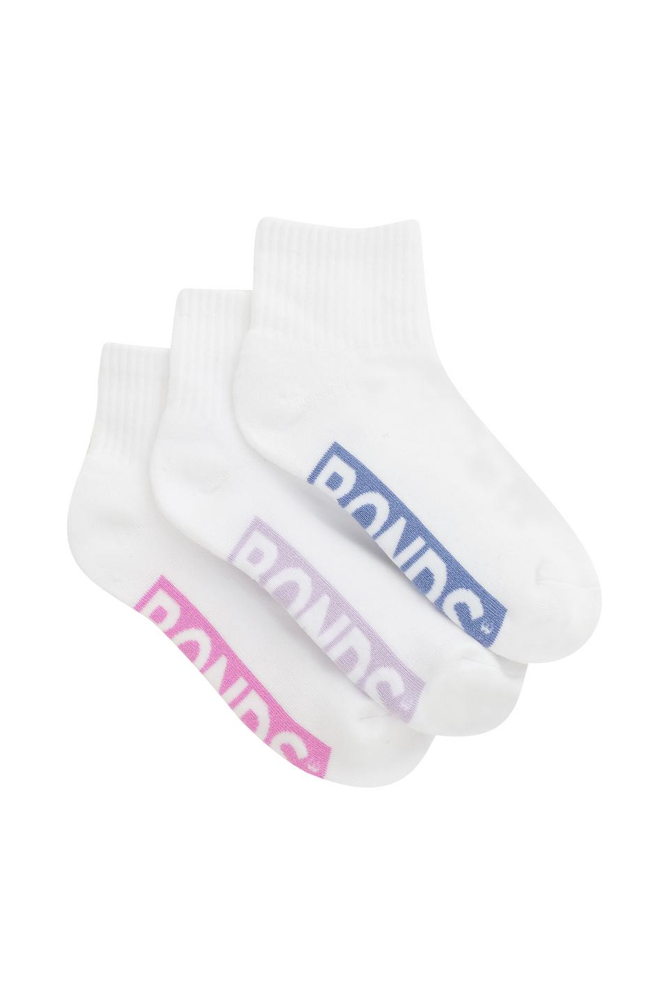 Kids Logo Cushioned Quarter Crew Socks 3 Pack