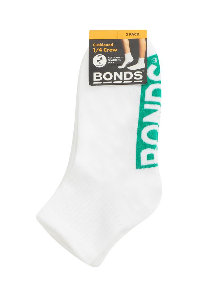Kids Logo Cushioned Quarter Crew Socks 3 Pack