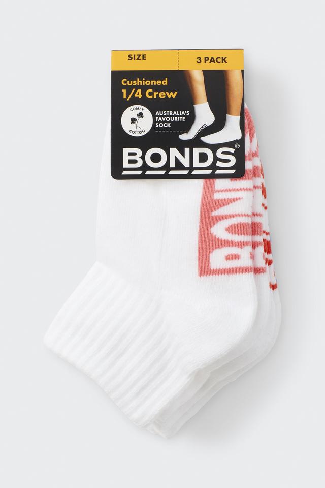 Kids Logo Cushioned Quarter Crew Socks 3 Pack