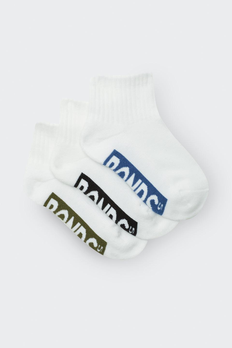 Kids Logo Cushioned Quarter Crew Socks 3 Pack