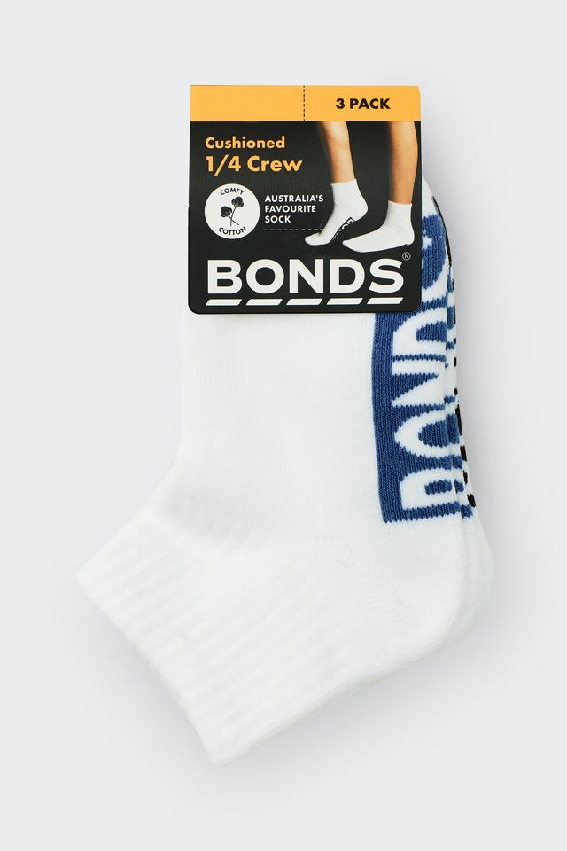 Kids Logo Cushioned Quarter Crew Socks 3 Pack