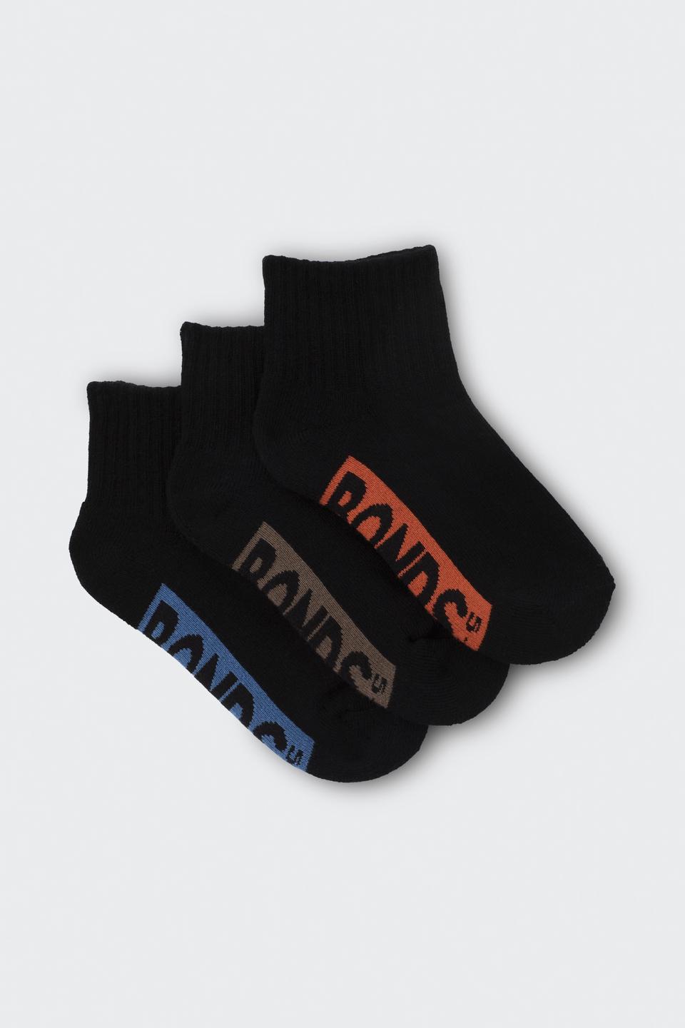 Kids Logo Cushioned Quarter Crew Socks 3 Pack