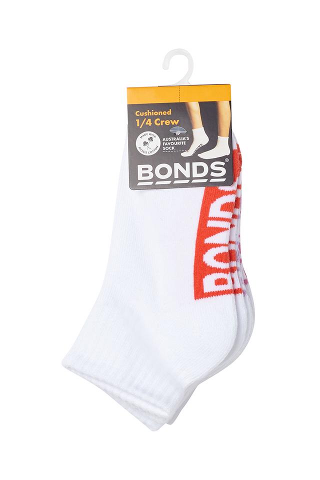 Kids Logo Cushioned Quarter Crew Socks 3 Pack