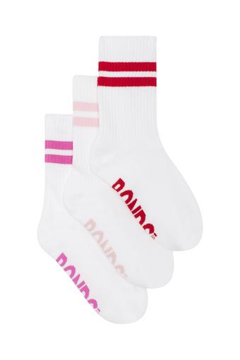 Kids Logo Cushioned Stripe Crew Socks 3 Pack (Girls Pack)