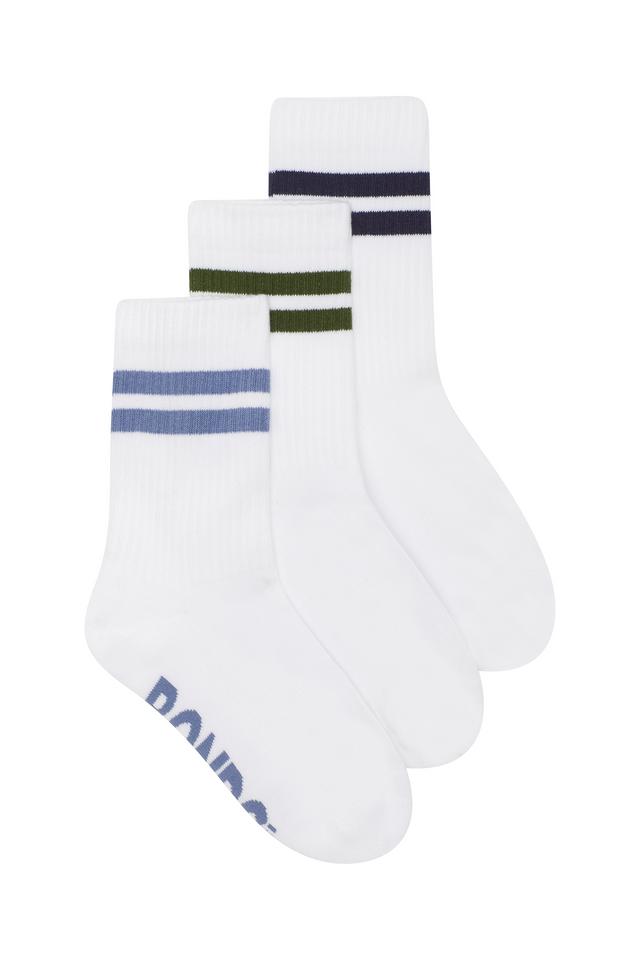 Kids Logo Cushioned Stripe Crew Socks 3 Pack