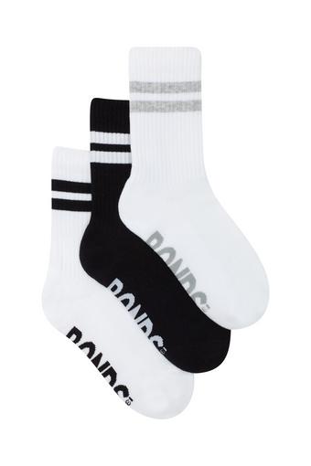 Kids Logo Cushioned Stripe Crew Socks 3 Pack (Pack 04)
