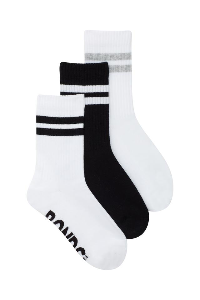 Kids Logo Cushioned Stripe Crew Socks 3 Pack