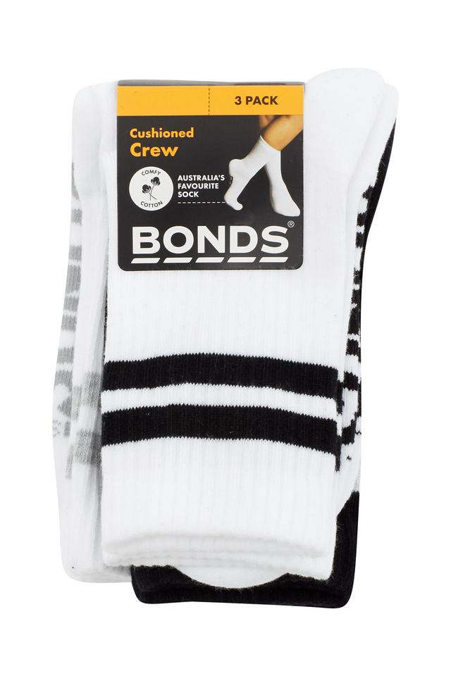 Kids Logo Cushioned Stripe Crew Socks 3 Pack