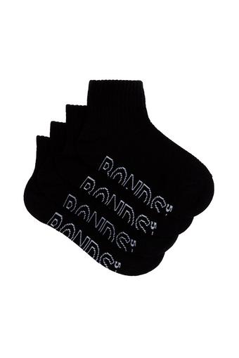 Kids Logo Light Quarter Crew 4 Pack (Black)