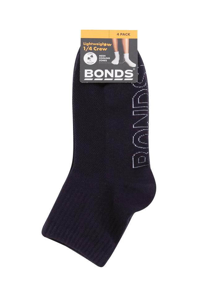 Kids Logo Light Quarter Crew Socks 4 Pack