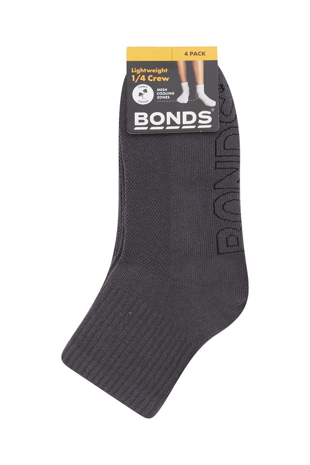 Kids Logo Light Quarter Crew Socks 4 Pack