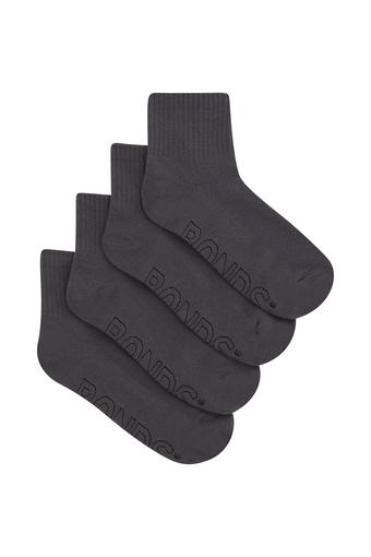 Kids Logo Light Quarter Crew Socks 4 Pack (School Grey)