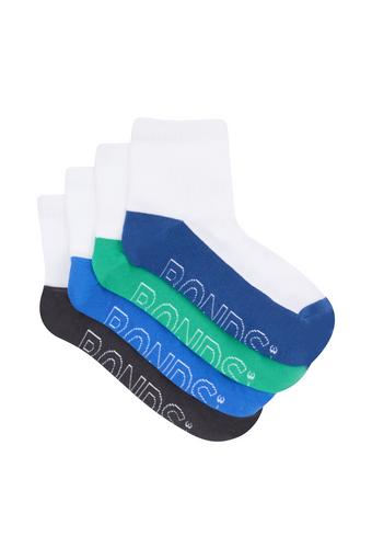 Kids Logo Light Quarter Crew Socks 4 Pack (White - Boys)