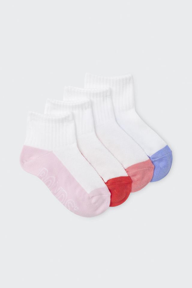 Kids Logo Light Quarter Crew Socks 4 Pack