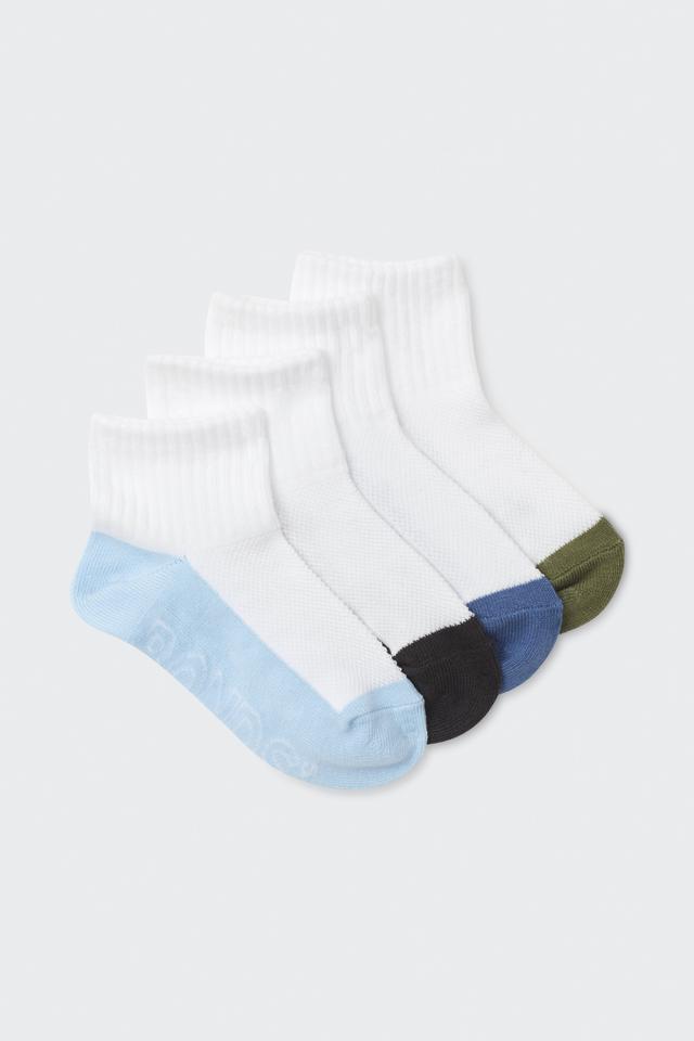 Kids Logo Light Quarter Crew Socks 4 Pack