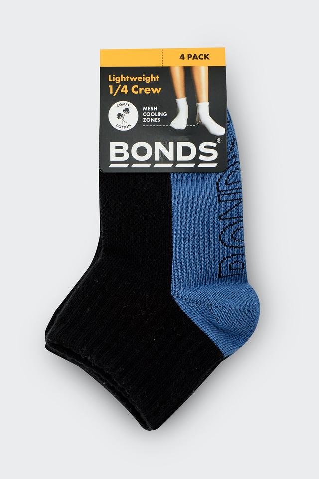 Kids Logo Light Quarter Crew Socks 4 Pack
