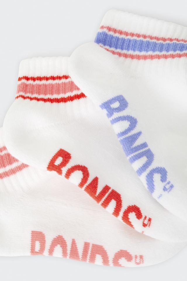 Kids Logo Stripe Quarter Crew Socks 3 Pack