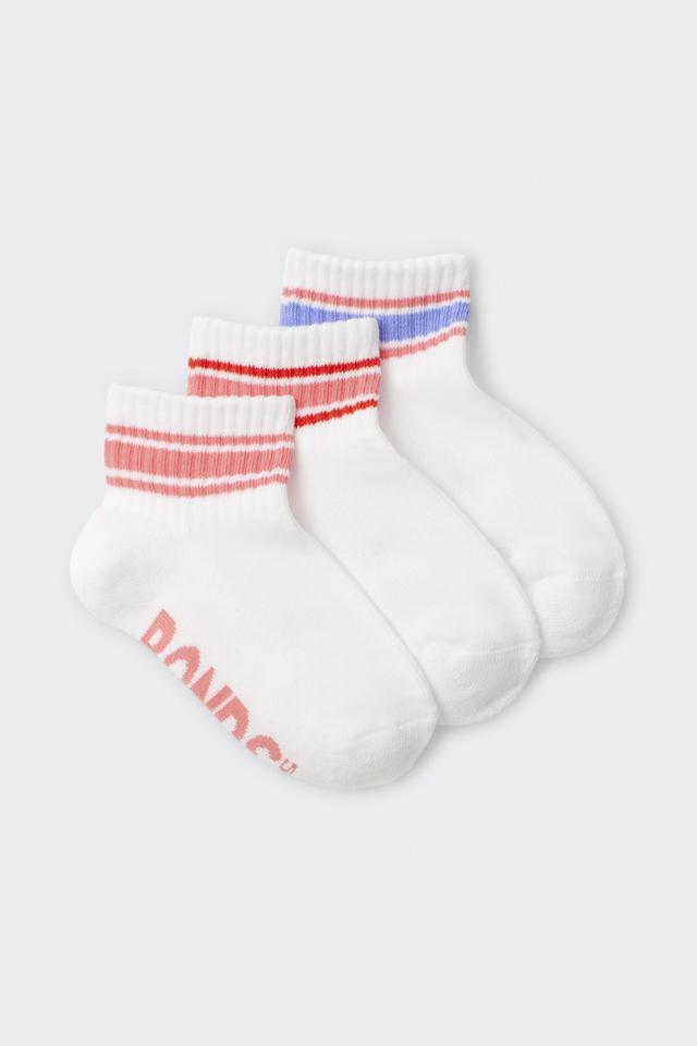 Kids Logo Stripe Quarter Crew Socks 3 Pack