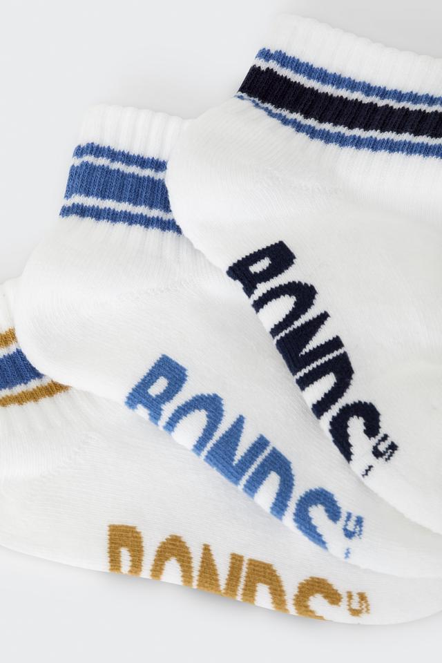 Kids Logo Stripe Quarter Crew Socks 3 Pack