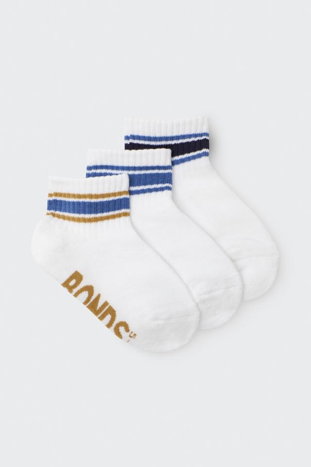Kids Logo Stripe Quarter Crew Socks 3 Pack