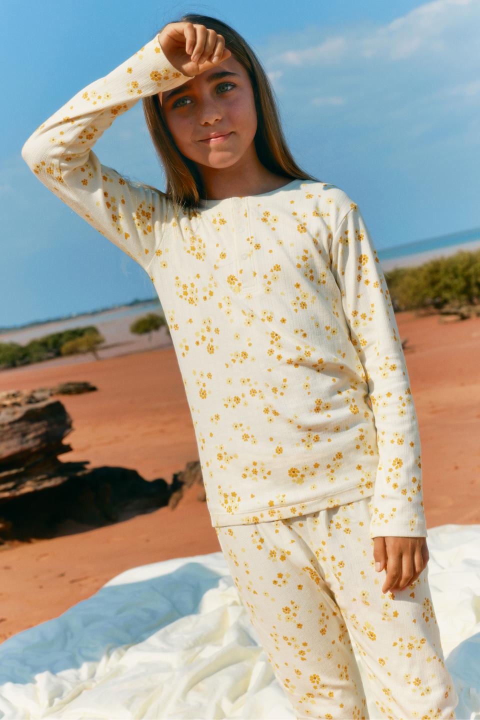 Kids Long Sleeve Pointelle Sleep Set
