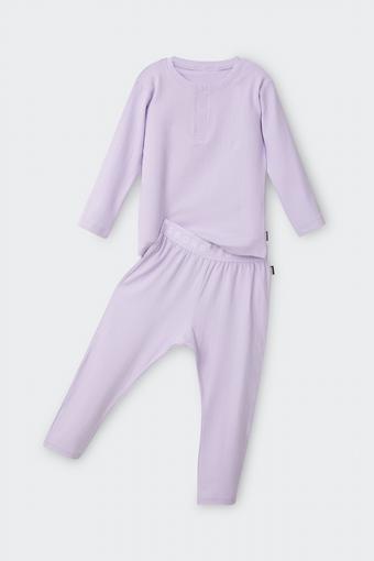 Kids Long Sleeve Pointelle Sleep Set (Lilac Lillies)
