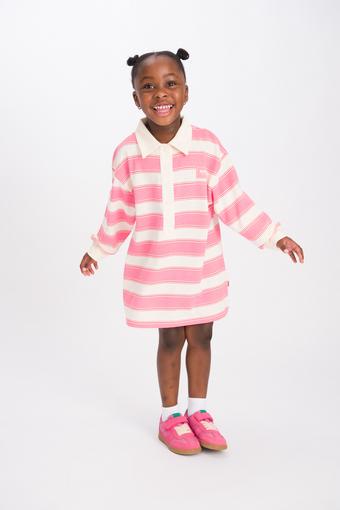 Kids Long Sleeve Rugby Dress (Rugby Stripe Two Colour)