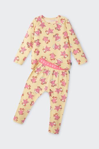 Kids Long Sleeve Sleep Set (Star Shred Pink)