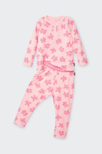 Kids Long Sleeve Waffle Sleep Set (Flutter Floral)