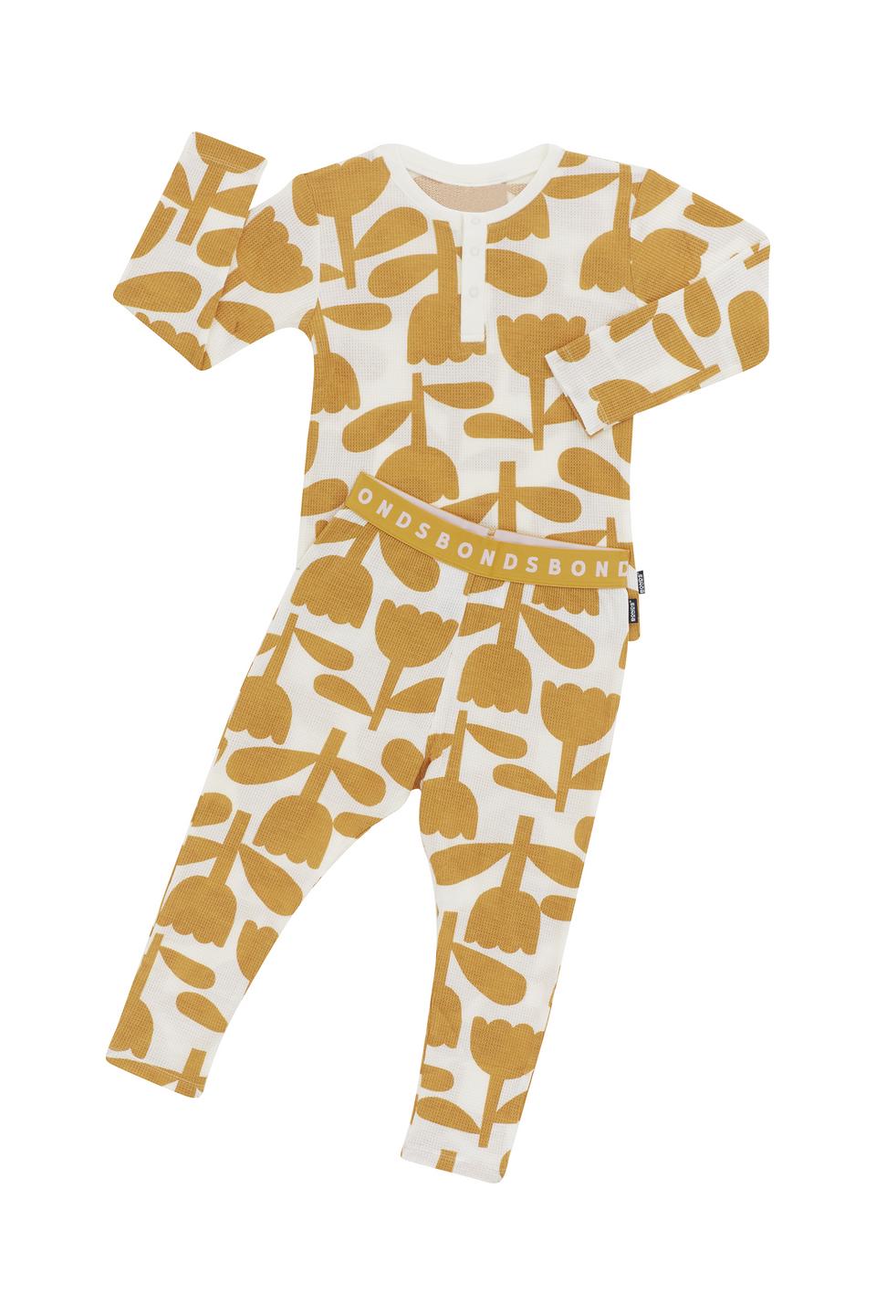 Kids Long Sleeve Waffle Sleep Set