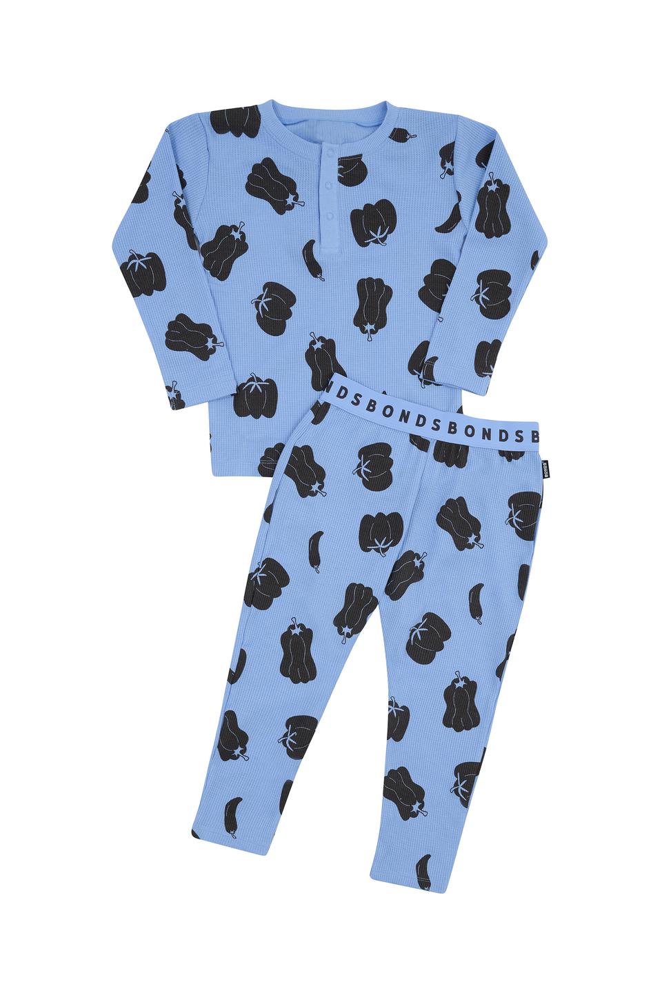 Kids Long Sleeve Waffle Sleep Set