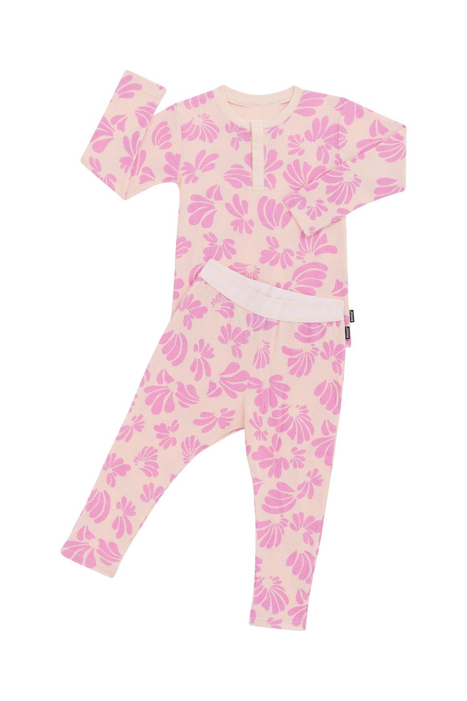 Kids Long Sleeve Waffle Sleep Set