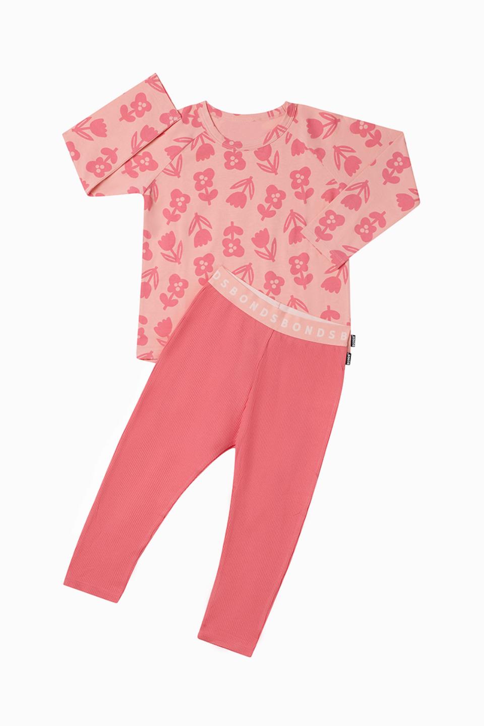 Kids Long Sleeve Waffle Sleep Set