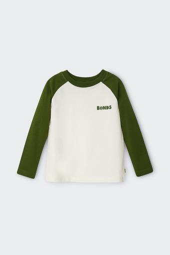 Kids Next Gen Long Sleeve Raglan Tee (Forest Moss)