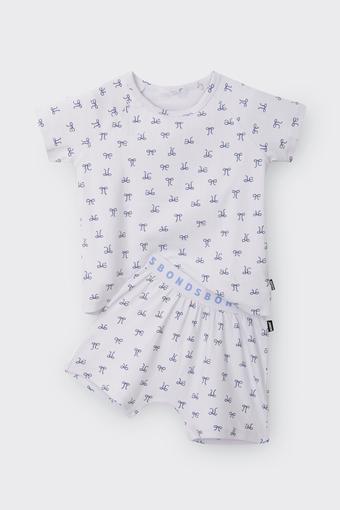 Kids Pointelle Short Sleeve Sleep Set (Bow-Tiful)