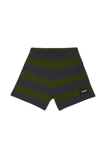 Kids Rugby Shorts (Rugby Stripe La Femme Nikita/Forest Moss)