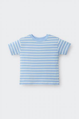 Kids Short Sleeve Crew Tee (Wide Needle Rib Stripe Red)