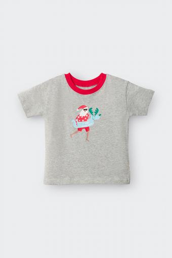 Kids Short Sleeve Crew Tee (Sandy Santa Grey)