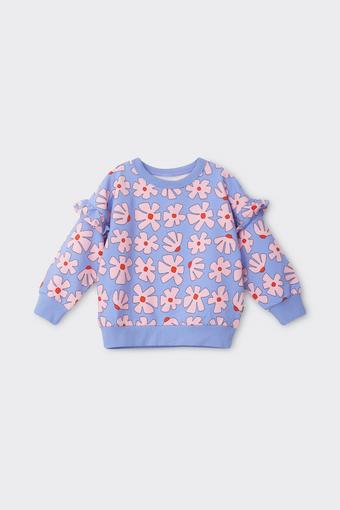 Kids Soft Threads Frill Pullover (Blossom Block Purple)