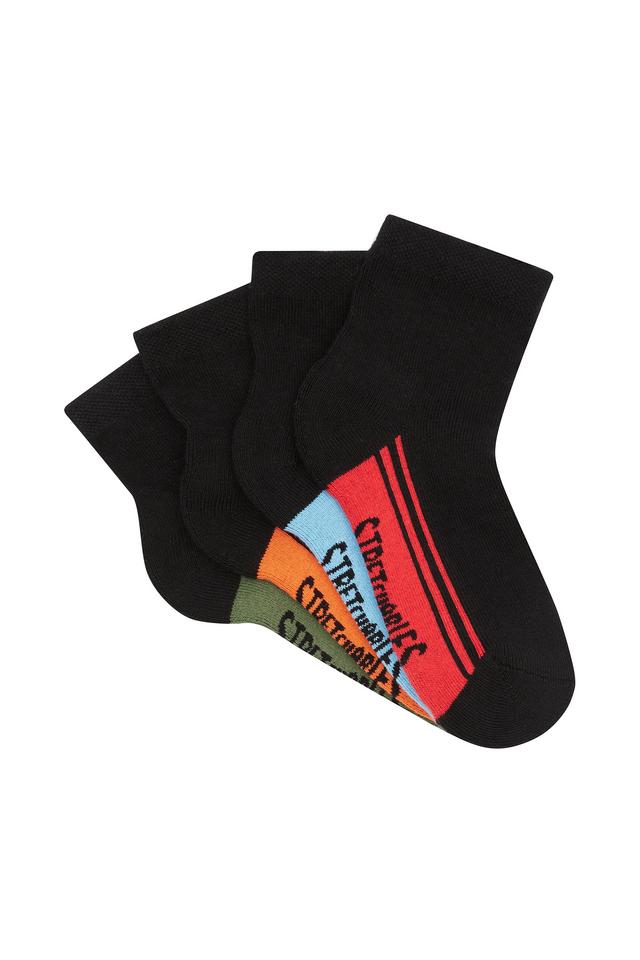 Kids Stretchables Quarter Crew Socks 4 Pack