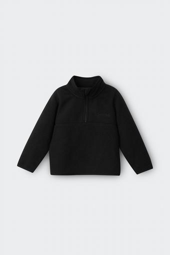 Kids Teddy Fleece Half Zip Pullover (Black)