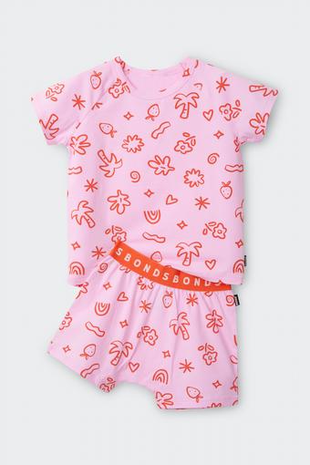Kids Tee Sleep Set (Island Oasis Pink)
