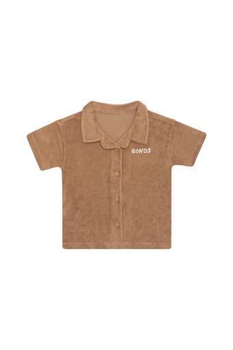 Kids Terry Towelling Short Sleeve Shirt (Almond Latte)