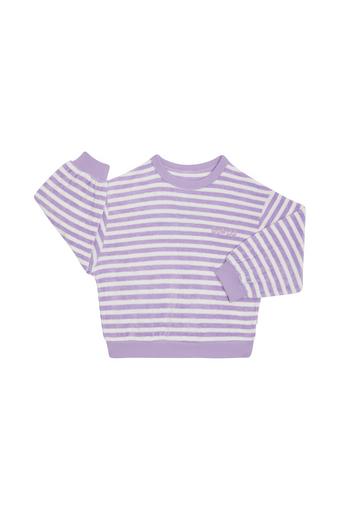 Kids Terry Towelling Pullover (Bonds Medium Breton Stripe Purple)