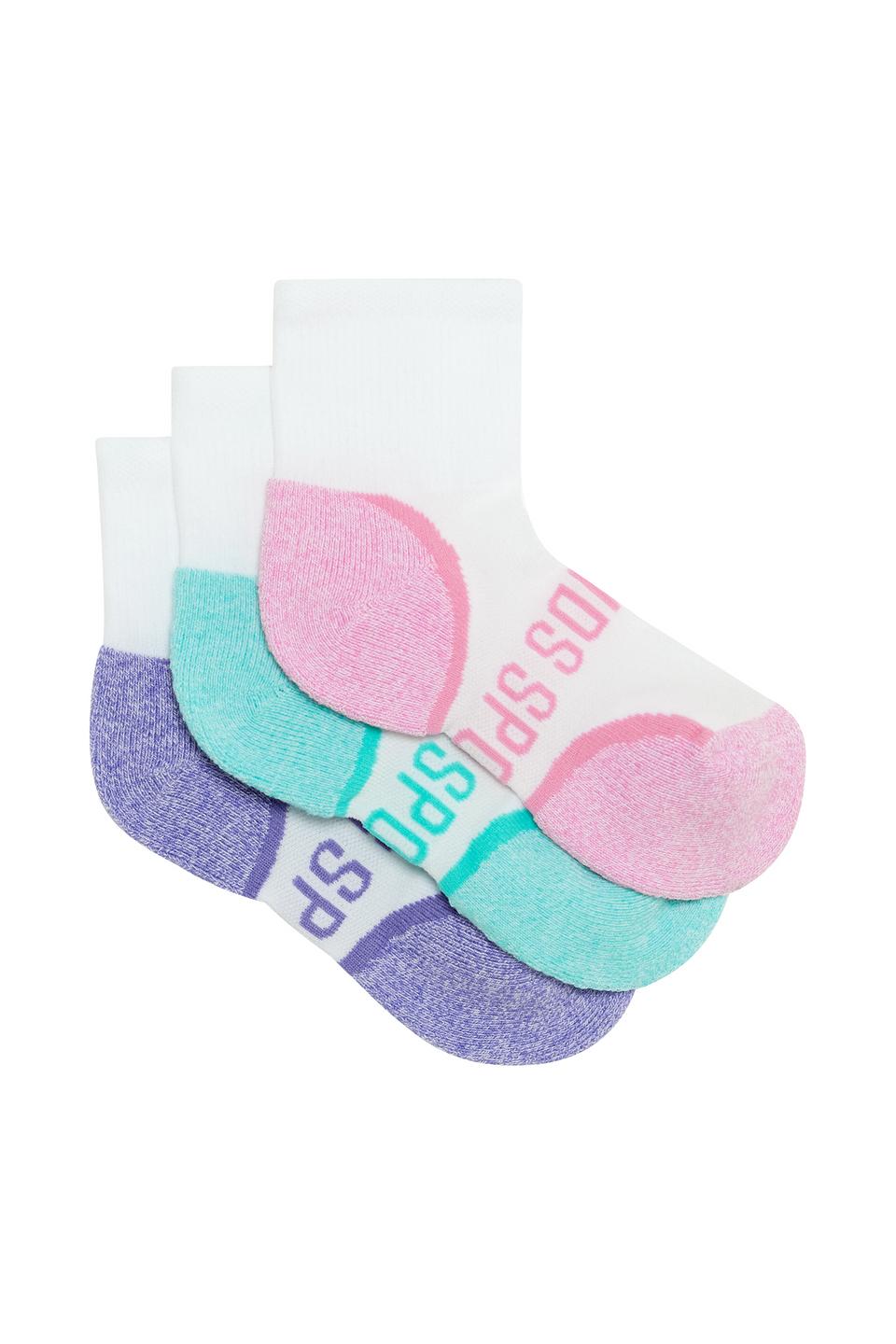 Kids Ultimate Comfort Quarter Crew Socks 3 Pack