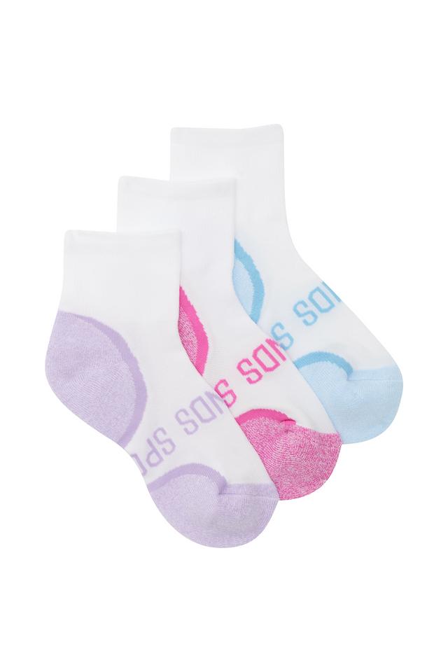 Kids Ultimate Comfort Quarter Crew Socks 3 Pack