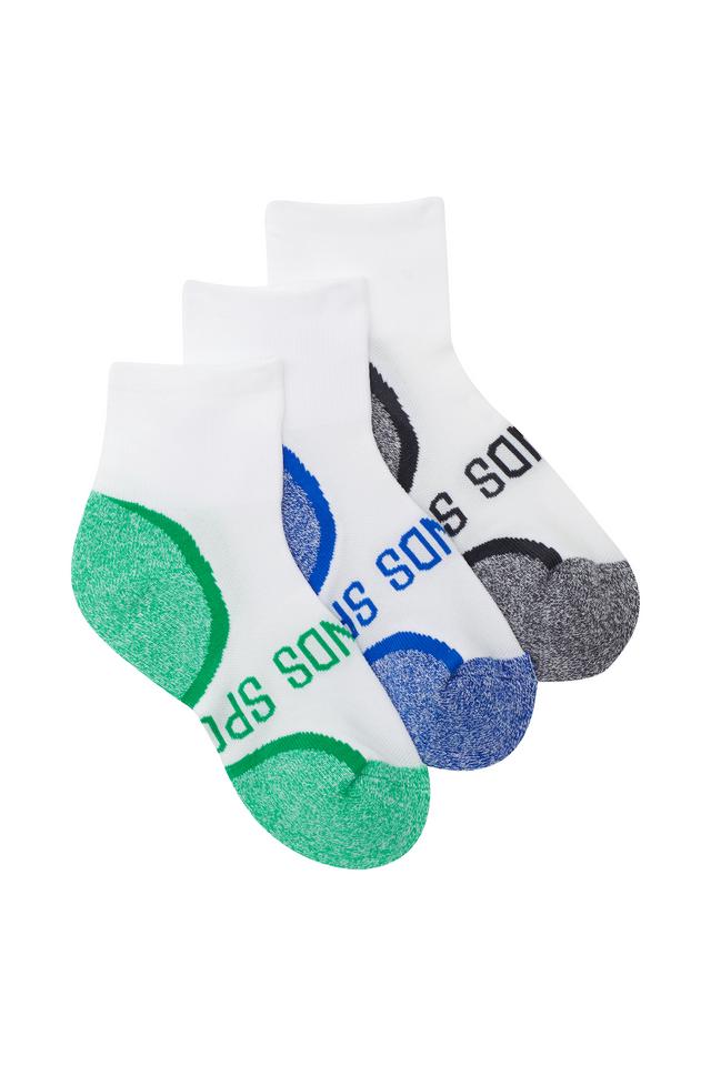 Kids Ultimate Comfort Quarter Crew Socks 3 Pack