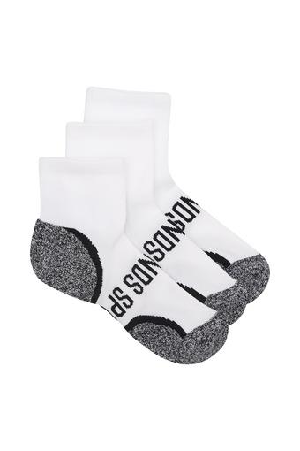 Kids Ultimate Comfort Quarter Crew Socks 3 Pack (White)