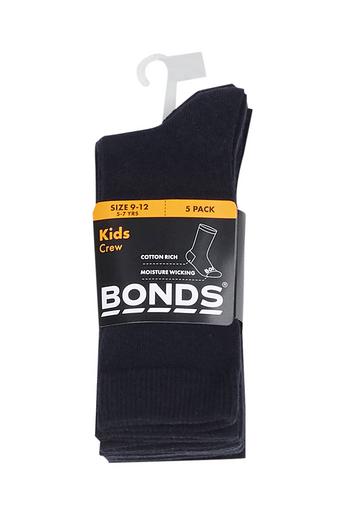 Kids Value Crew Socks 5 Pack (School Navy)